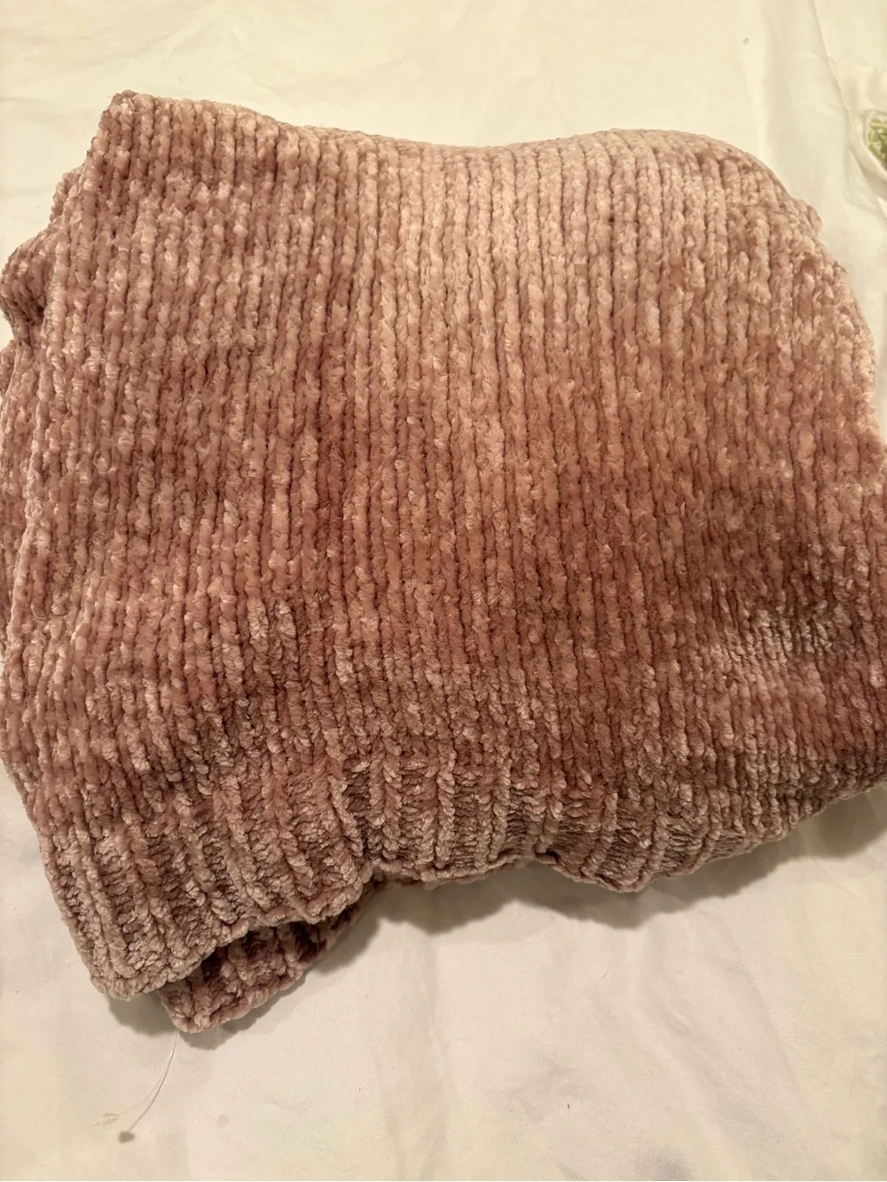 Threshold Soft Ribbed Chenille Knit Throw - Dusty Rose 50x60 New
